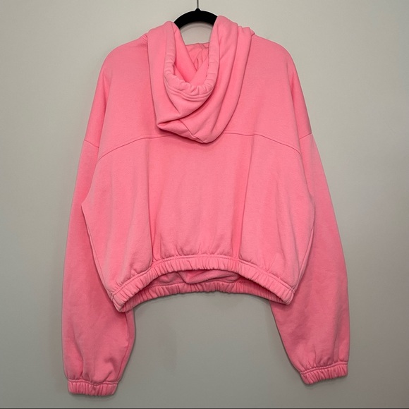 ALO Yoga Stadium Half Zip Hoodie Sweatshirt In Macaron Bright Pink Size L - Picture 7 of 7